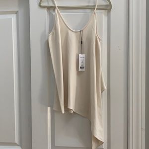 NWT Helmut Lang Sz M Ivory/crepe draped side tank
